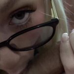 Beautiful and sexy blonde glasses babe Kay Lovely POV blowjob and pussy fucking then riding