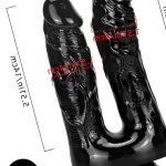 : 8.07inch Realistic Double Ended Head Dildo Thrusting Thick Dildo Black Horse Dildo Double Sided Dildo Female Dildo with Strong Suction Cup for Lesbians Men Women Sex Pleasure C : Health