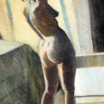 Past auction: ALEXANDRA GARDNER SCOTTISH 1945- STANDING FEMALE NUDE