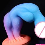 9 Inch Amazon Masturbation Glow Dildo Realistic Luminous Big Penis Dildo With Suction Cup Sex Toys for Woman