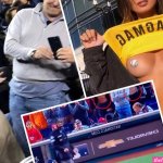 Model Julia Rose flashes boobs AGAIN outside baseball stadium she was banned from and jokes anyone got tickets?
