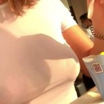 Girl flashing boobs at Mcdonalds