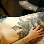 Marie Bossette Masturbates During Leg Tattoo Session