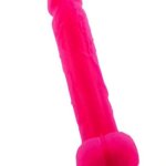 Huge Pink Platinum Liquid Silicone Dildo With Balls And Suction Cup 10 Inch