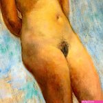 Jeune Fille Nue Debout Henri Lebasque tableau impression sur toile