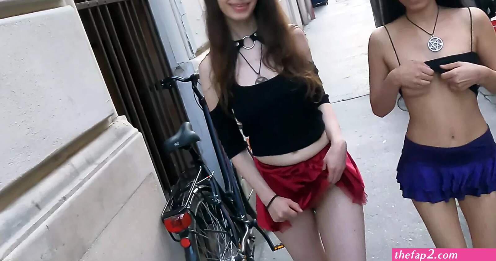 Lesbian anal public